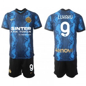 Inter Milan Romelu Lukaku 9 Barn Hjemmedraktsett 2021-2022 Kortermet (+ Korte bukser)